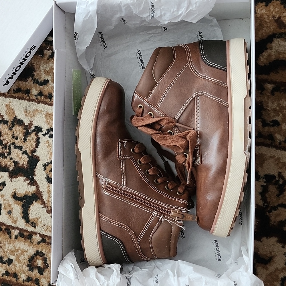 Sonoma Britpunk Casual Sneaker Boots w/zipper; Size:13, Cognac - Picture 13 of 13